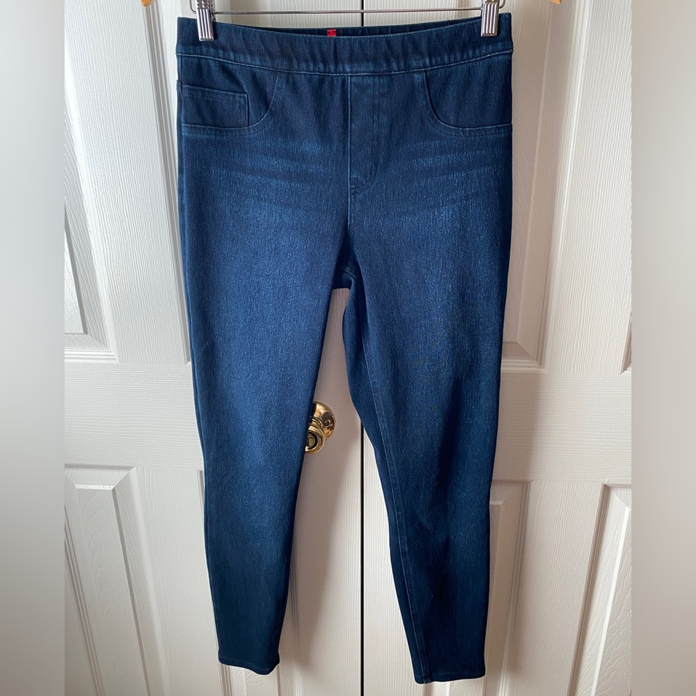 SPANX Dark‎ Wash Denim Jean-ish Ankle Leggings Jeggings SZ M